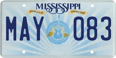 MS license plate MAY083