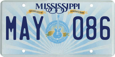 MS license plate MAY086