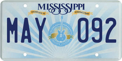 MS license plate MAY092