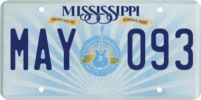 MS license plate MAY093