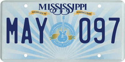 MS license plate MAY097