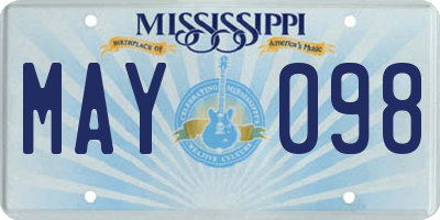 MS license plate MAY098