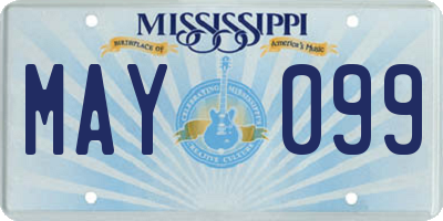 MS license plate MAY099