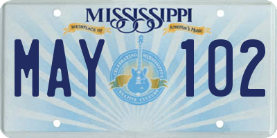 MS license plate MAY102