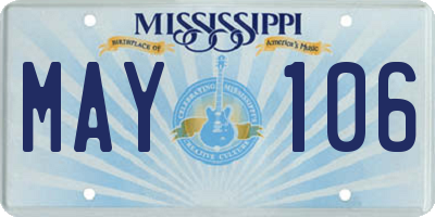 MS license plate MAY106