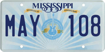 MS license plate MAY108