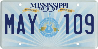 MS license plate MAY109