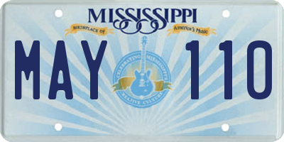 MS license plate MAY110