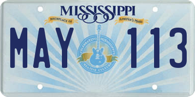 MS license plate MAY113