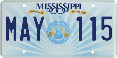 MS license plate MAY115