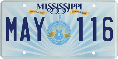MS license plate MAY116