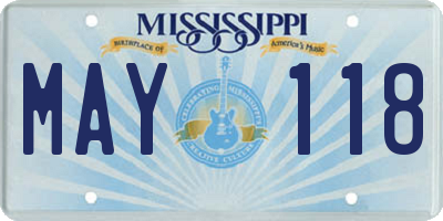MS license plate MAY118