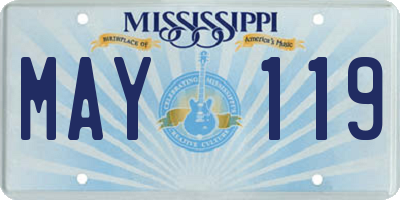 MS license plate MAY119