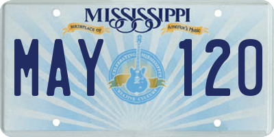 MS license plate MAY120