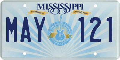 MS license plate MAY121