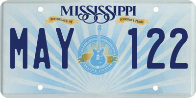 MS license plate MAY122