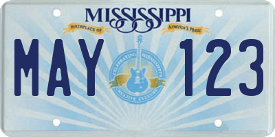 MS license plate MAY123