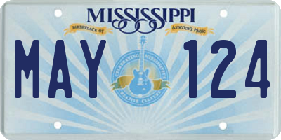 MS license plate MAY124