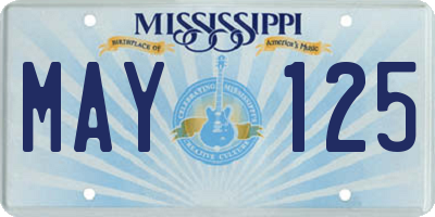 MS license plate MAY125