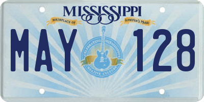 MS license plate MAY128