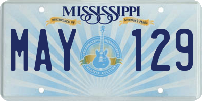 MS license plate MAY129