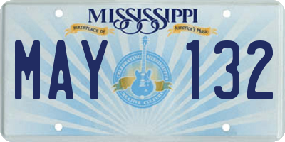 MS license plate MAY132
