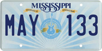 MS license plate MAY133