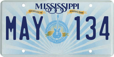 MS license plate MAY134