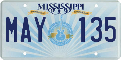 MS license plate MAY135