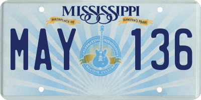 MS license plate MAY136