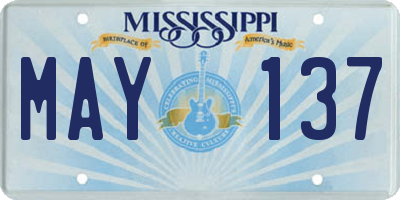 MS license plate MAY137