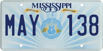 MS license plate MAY138