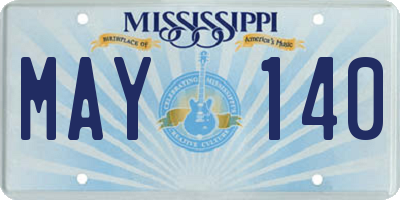 MS license plate MAY140