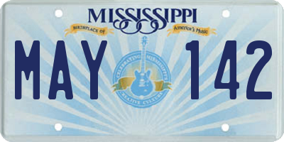 MS license plate MAY142