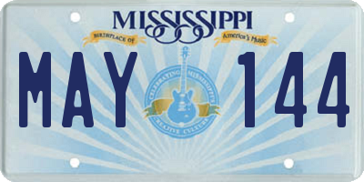 MS license plate MAY144