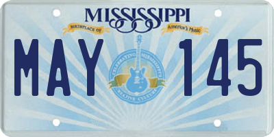 MS license plate MAY145