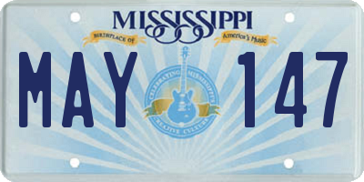 MS license plate MAY147
