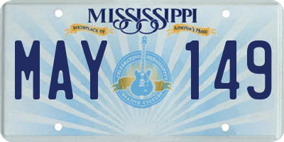 MS license plate MAY149