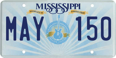 MS license plate MAY150