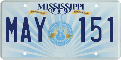 MS license plate MAY151