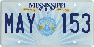 MS license plate MAY153