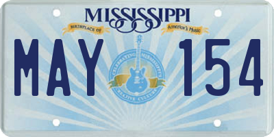 MS license plate MAY154