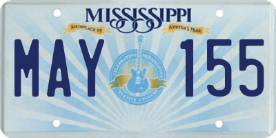 MS license plate MAY155