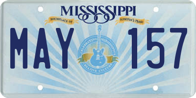 MS license plate MAY157