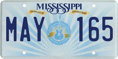 MS license plate MAY165