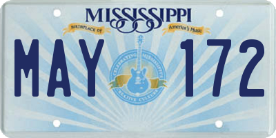 MS license plate MAY172