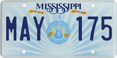 MS license plate MAY175