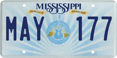 MS license plate MAY177