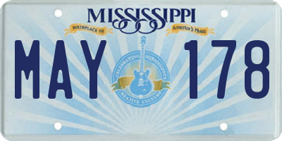 MS license plate MAY178