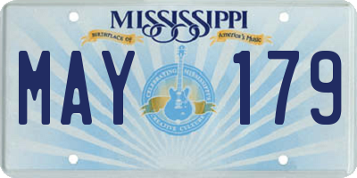 MS license plate MAY179